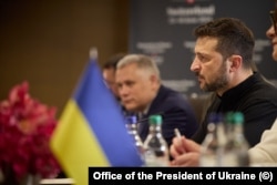 Президент Володимир Зеленський під час засідання на Саміті миру. 15 чеврня 2024 року