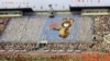 Церемонія відкриття Ігор на центральному стадіоні імені Леніна в Москві 19 липня 1980 року. За кілька місяців до старту Олімпіади Радянський Союз вторгся в Афганістан